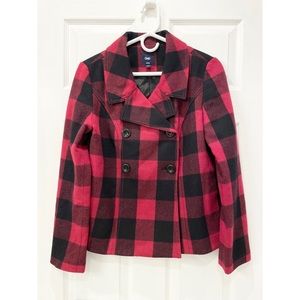 GAP Buffalo Plaid Pea Coat